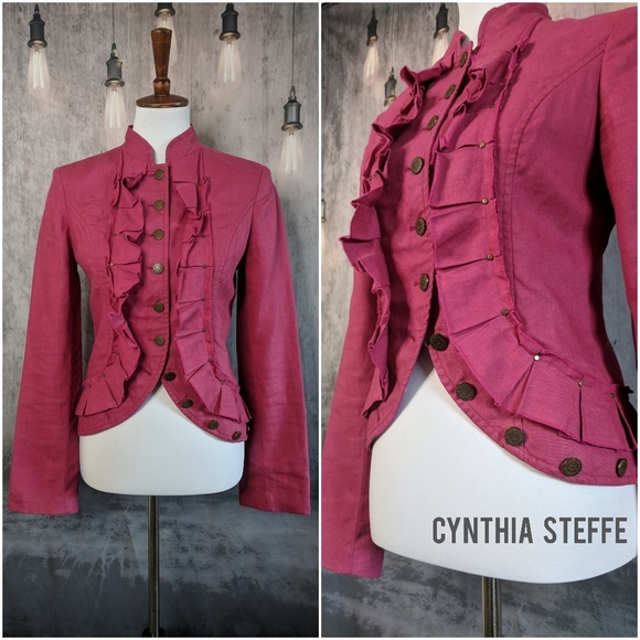 Cynthia Steffe Jackets & Blazers - Cynthia Steffe Linen Riding Jacket in Raspberry 💅